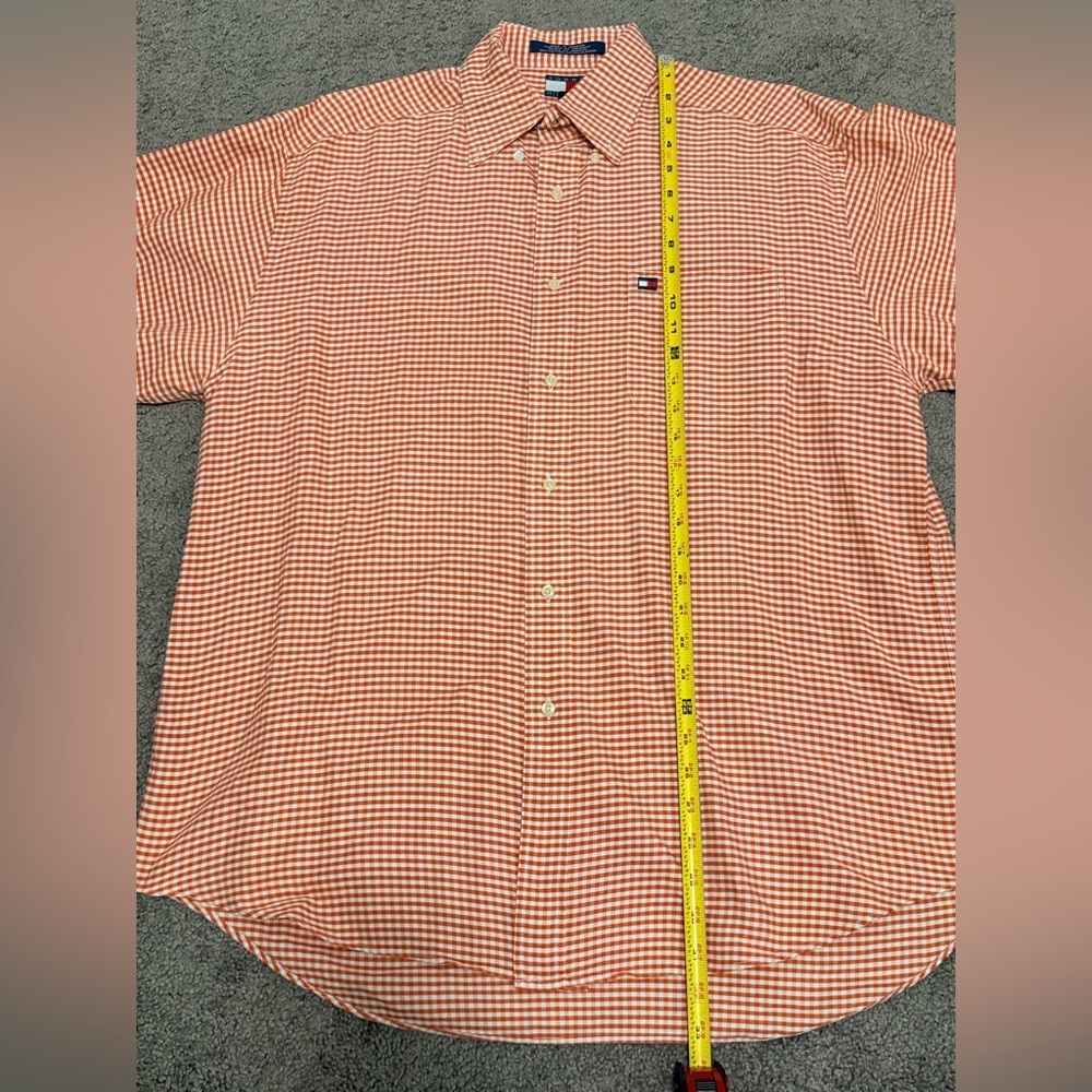 Tommy Hilfiger Orange Gingham Cotton Button-Down Shirt - Men - Picture 7 of 8